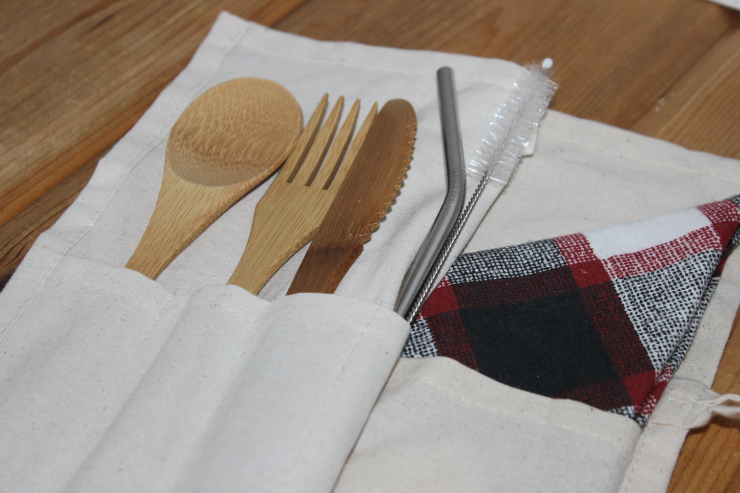 Reusable Bamboo Cutlery with Napkin