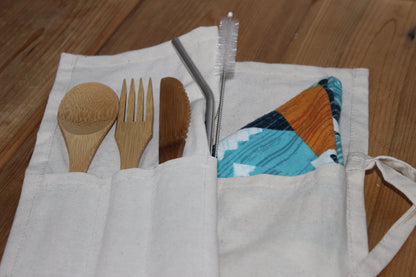 Reusable Bamboo Cutlery with Napkin